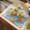 3D Floral Placemat Diatomaceous Earth Absorbent Flower Placemat Non-slip Decorative Heat Insulation Mat for Dining Table Home Decor