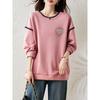 2025 Новые женские худи больших размеров на весну, розовые с длинным рукавом, фиолетовые. Карманы Свободные повседневные однотонные футболки с базовым дизайном Новый пуловер