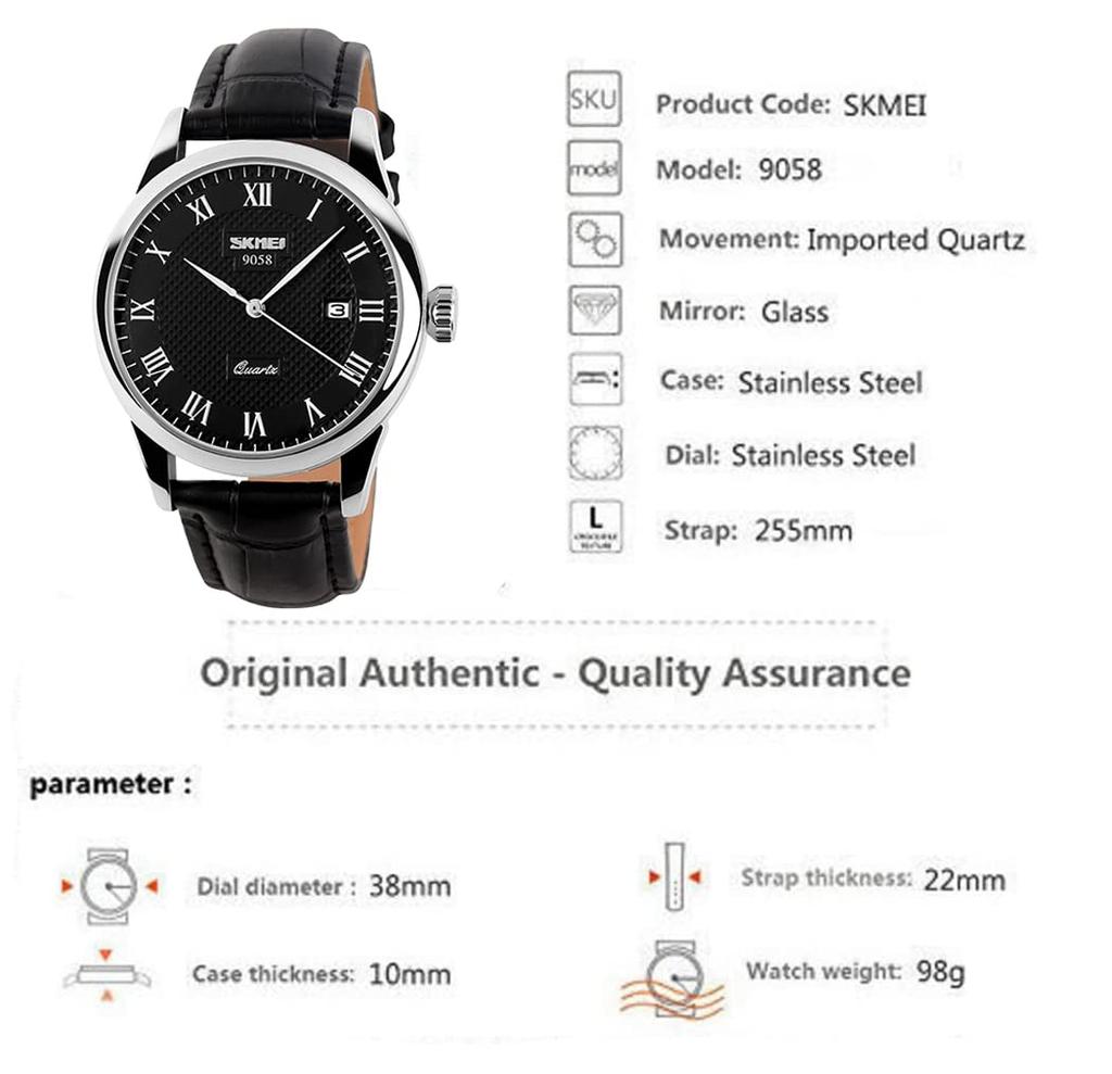 Черный кожаный ремешок деловые наручные часы водонепроницаемые кварцевые аналоговые стильные классические повседневные простые легкие часы с датой подарочные часы для мужчин