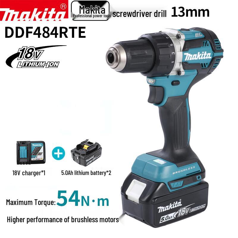 Makita DDF484 18В Бесщеточная дрель-шуруповерт Вилка CN (адаптер в комплекте)