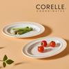 CORELLE Rosemont Ceramic Oval Plate 2p Tableware Ivory-Orange