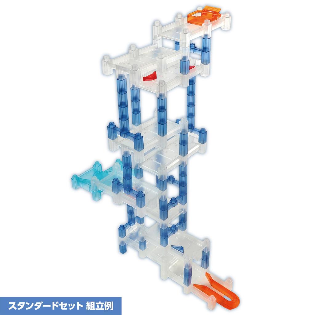 CoroCross Blocks Standard Set + [Gift Blocks and Construction Vehicle] For Ages 3 and Up. Starter Kit for Beginners. Includes Mazes, Slides, and