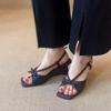 Fashion Fashion Open Toe Bow Wedge Sandals Women Xia Square Head One Strap Comfortable and Versatile Not Tired Feet Wear Sandals Outside