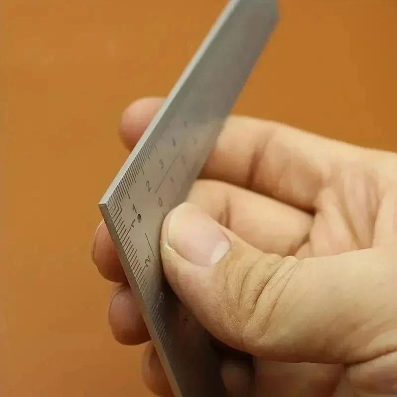 Мини квадратная L-образная двухсторонняя линейка из нержавеющей стали с высокой точностью, многофункциональная утолщенная угловая линейка для дизайна кожи