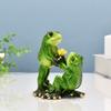 Фигурка лягушки для йоги, смола, пара лягушек, орнамент, коллекционная настольная статуэтка лягушки для любителей лягушек, подарок, украшение для дома, офиса