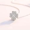 Japanese-Korean Four-Leaf Clover Zircon Pendant Necklace: Women's Simple, Luxury, Versatile Clavicle Chain with Cold Aesthetic.