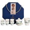 Gift box Guochao merchandise suet jade porcelain kung fu tea set ceramic cover bowl white porcelain set business gifts