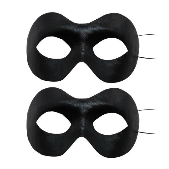 2 Pcs Party Masque Black DIY Retro Party Masque Breathable Half