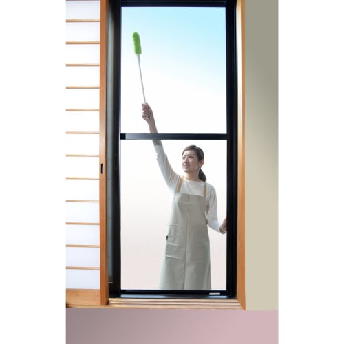 [Easy to access high places] Seiei Big Clean Replaceable Screen Door, Long Type, Green, 17642