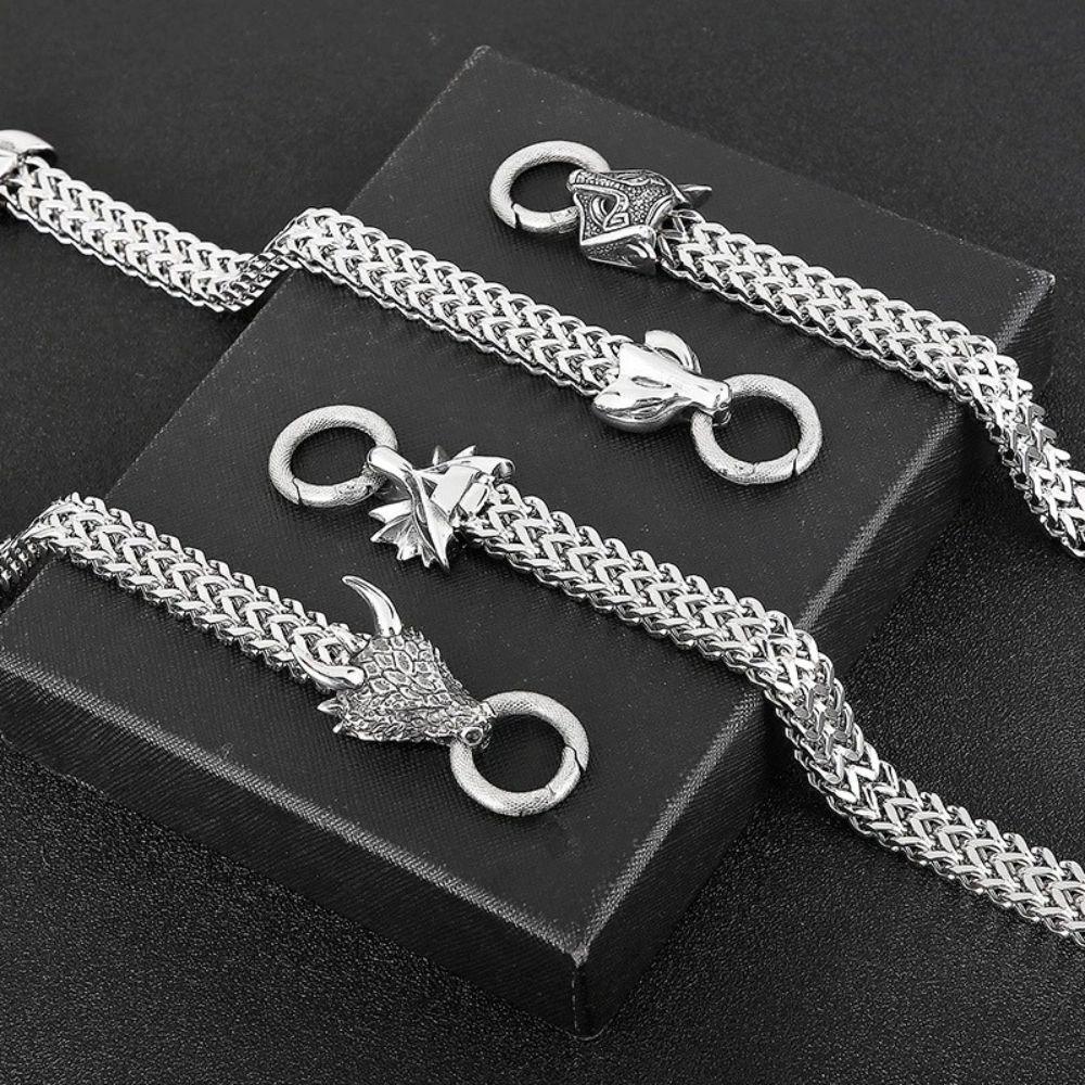 Крутой Парень Локомотив Викинг Цинк Сплав Цинка Изысканный Подарок Модные Украшения Браслет с Головой Волка Мужской Браслет