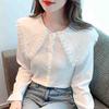 Autumn Fashion New 2024 Long Sleeve Doll Collar Casual White Blouse Shirt Women Tops Blouses Shirts J543