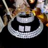 Crystal Choker Necklace & Earring Set with Rhinestone Bangle