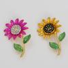 Женская мода со стразами, ювелирные изделия, подарок, одежда, значок, декор, брошь с подсолнухом, булавка