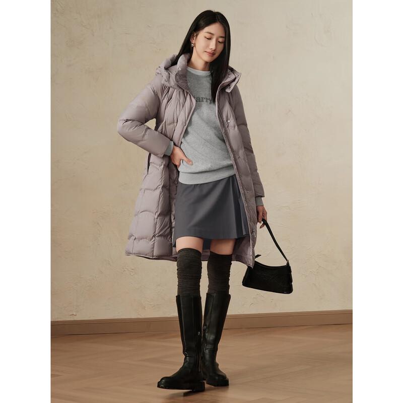 Женский пуховик средней длины с капюшоном серии Juzhi Annakou Icefield