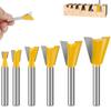 Набор фрез для фрезерования ласточкина хвоста с хвостовиком 1/4 дюйма, фреза для фрезерования ласточкина хвоста, инструмент для деревообработки, для фанеры ящиков деревянных шкафов 6-22 мм
