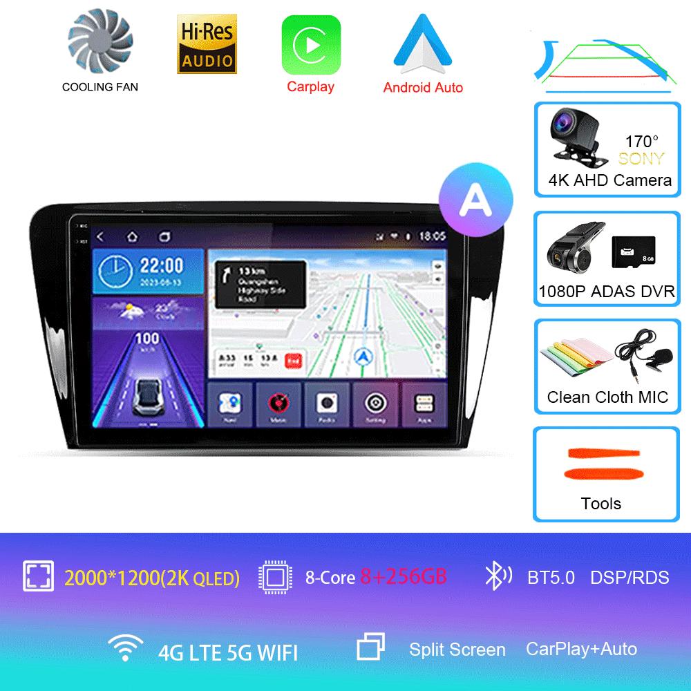 Android 14 Автомобильное радио для Skoda Octavia 3 A7 2013 - 2018 Мультимедийный видеоплеер Навигация стерео GPS Нет 2din 2 din dvd