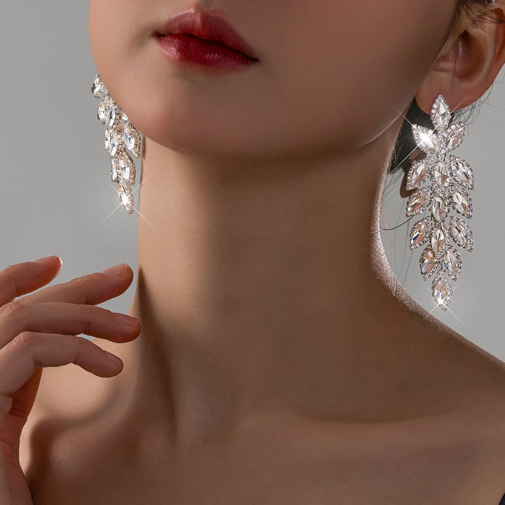 Exaggerated Large Earrings for Women, Women's Long Style, Temperament with Diamonds, Personality, Plus Size, Fashionable and Simple