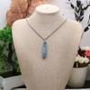 Women Necklace Natural Stone Hexagonal Pyramid Winding Pendant Necklace For Women Birthday Gift Chain 60 CM
