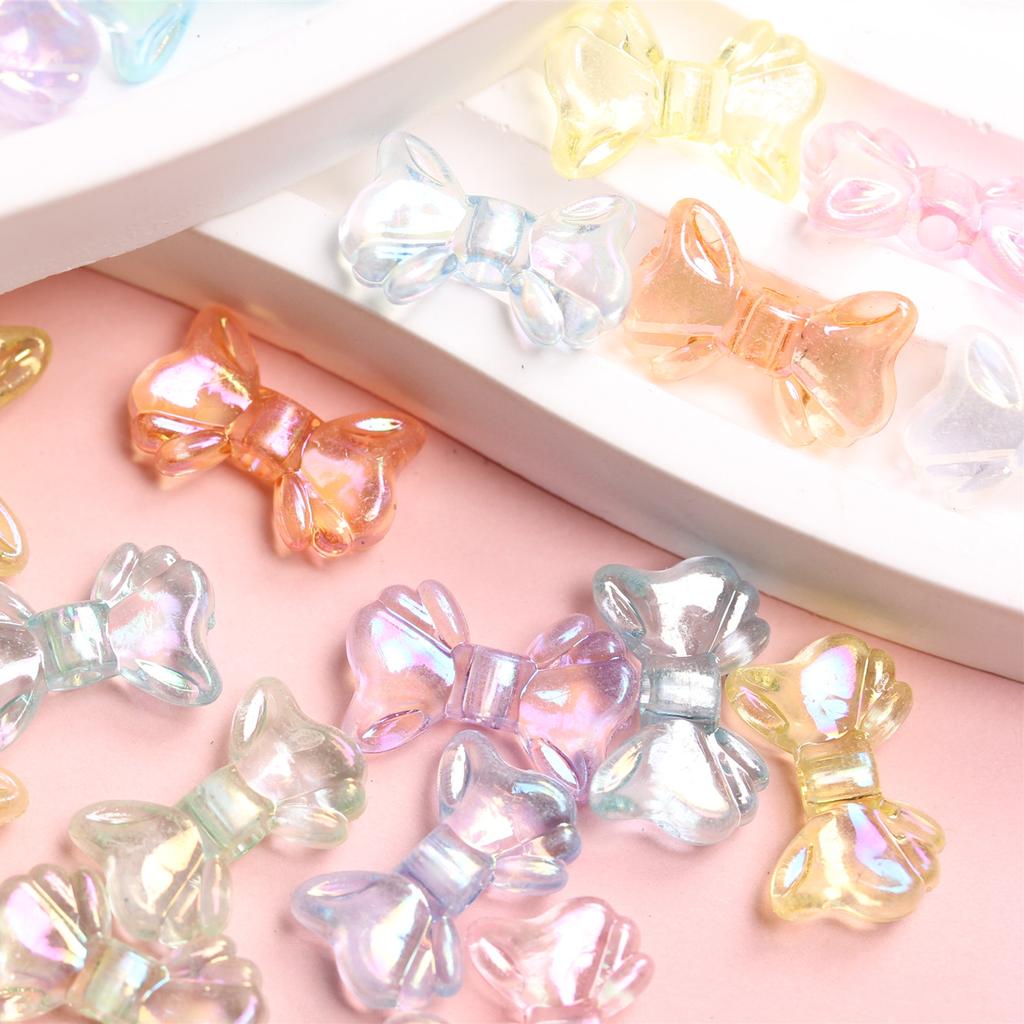 Small Bowknot Transparent Shiny AB Decorative Creative Beads Material  Accessories