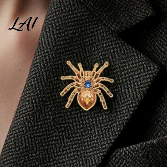 Colorful Rhinestone Brooches Gothic Spider Brooch Retro Decorative Decor Pin Rhinestones Pins for Jackets Alloy Lapel Pin And Backpacks Vintage
