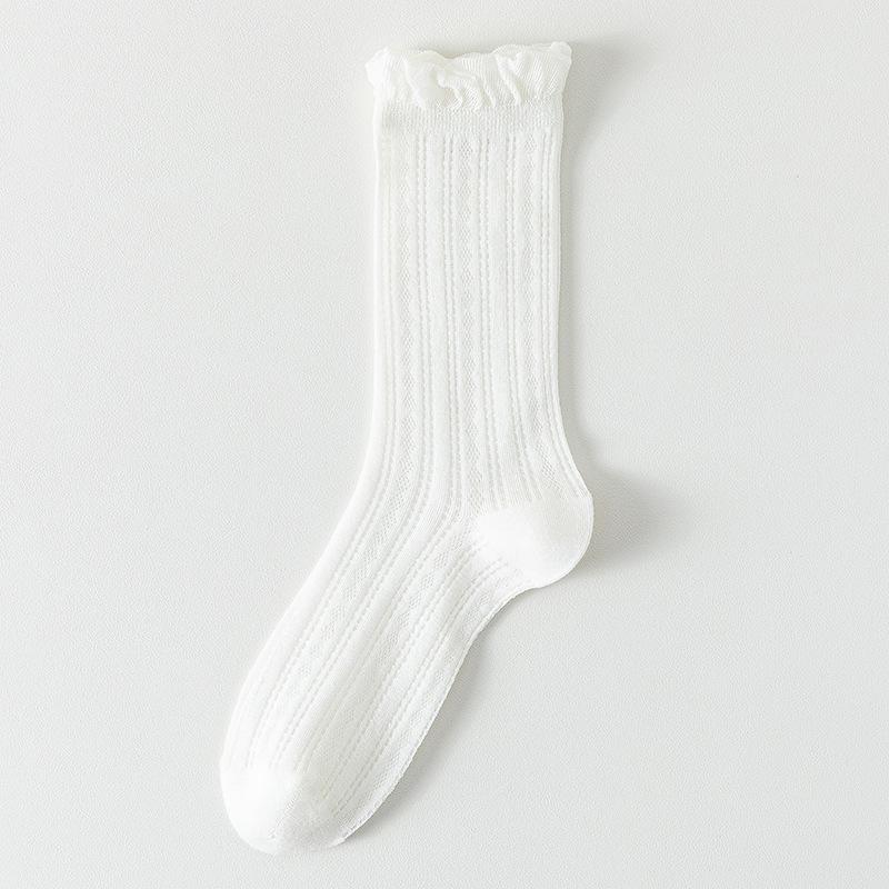 Women's Summer Thin Sweat Absorbing Breathable Mesh Pure Cotton Bottom Drum Pile Cotton Socks