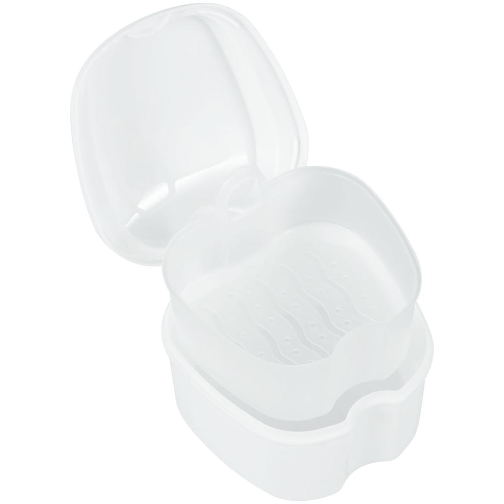 Кейс для зубных протезов Коробка-ванночка для зубных протезов Коробка для хранения съемных зубов с корзинкой для ополаскивания Портативный кейс для хранения съемных зубов Средство для гигиены полости рта