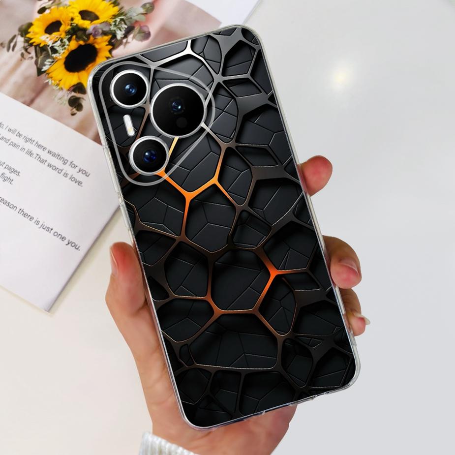 Чехол для Huawei Pura 70 Милый мультяшный расписной чехол Прозрачный силиконовый чехол для телефона Для Huawei Pura 70 Pro Plus Pura70 Pro + Мягкий чехол