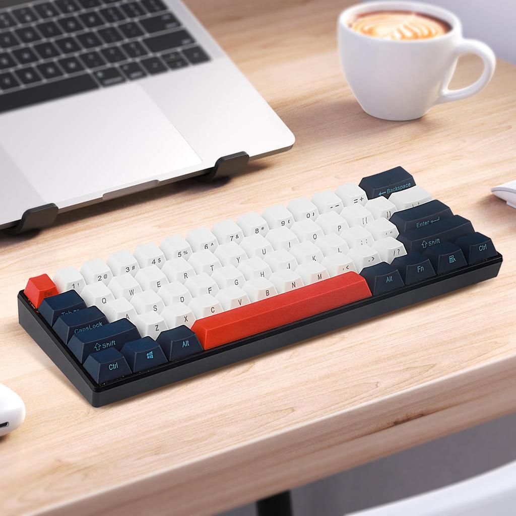 Happy Balls 60% Keycap Side Print PBT Keycap Set, 61, 68, Cherry MX Keycaps for 60% MX Switch Mechanical Keyboards (Navy Blue Combo)