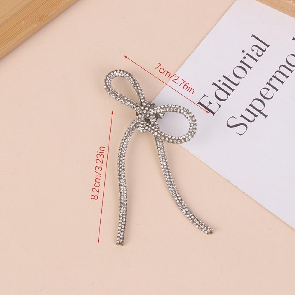 Sparkly Crystal Diamond Bow Brooch Anti Glare Tassel Sparkling Diamond Brooch Blazer Accessory