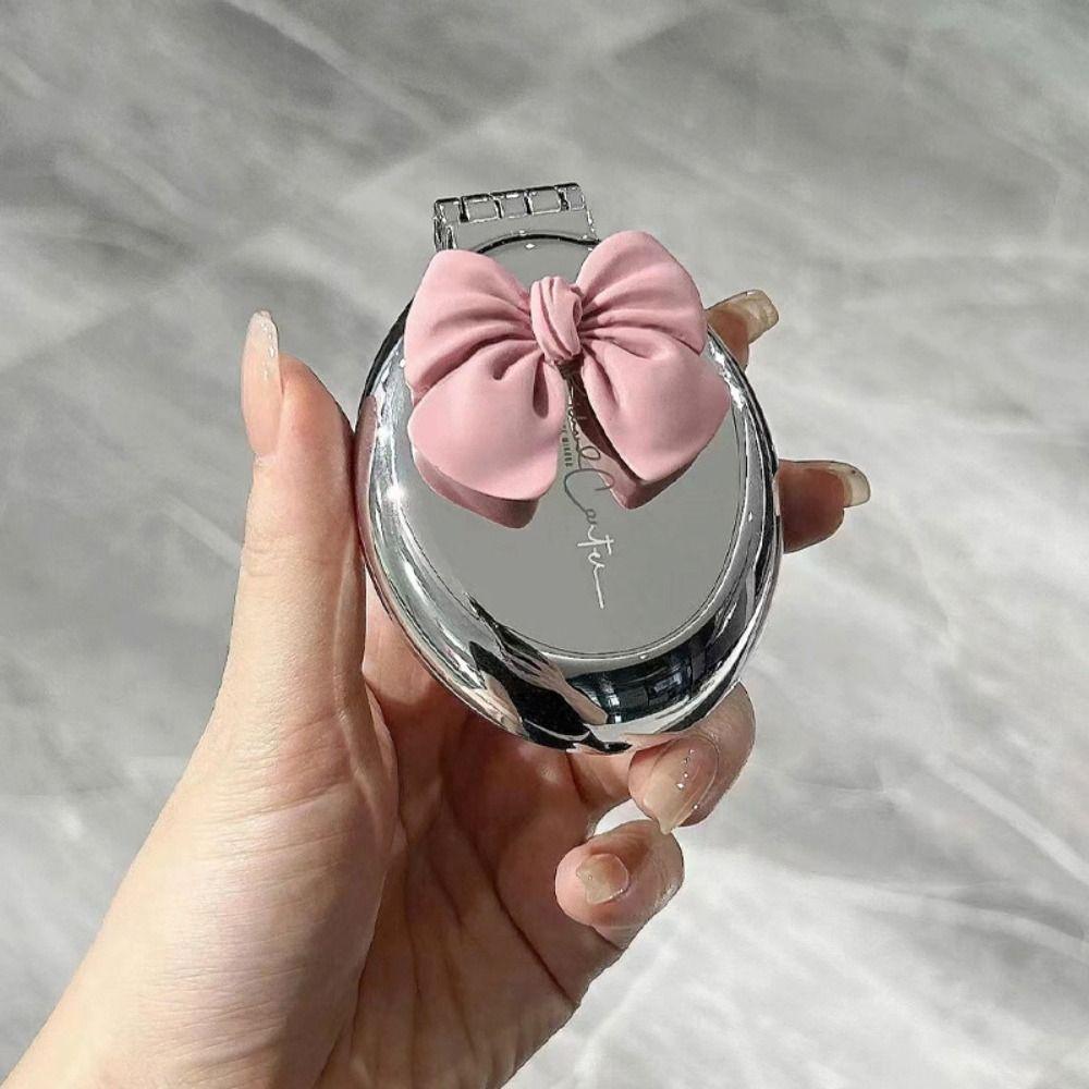 Round Pocket Mirror with Comb Dual Use Massage Hair Brush Simple Folding Air Bag Comb  Travel