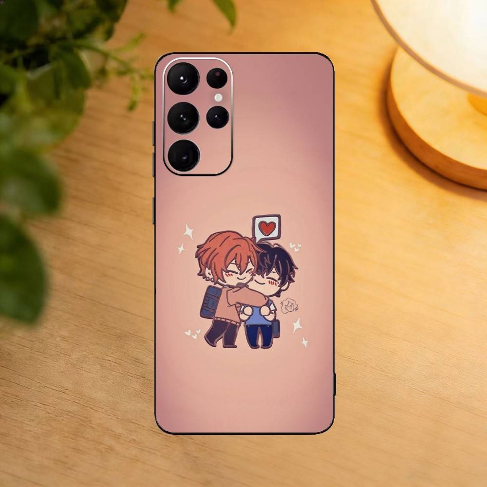 Чехол для телефона Sasaki to Miyano BL Для Samsung S25,24,23,22,30,21,10,9,Ultra,Plus,Lite Мягкий черный чехол