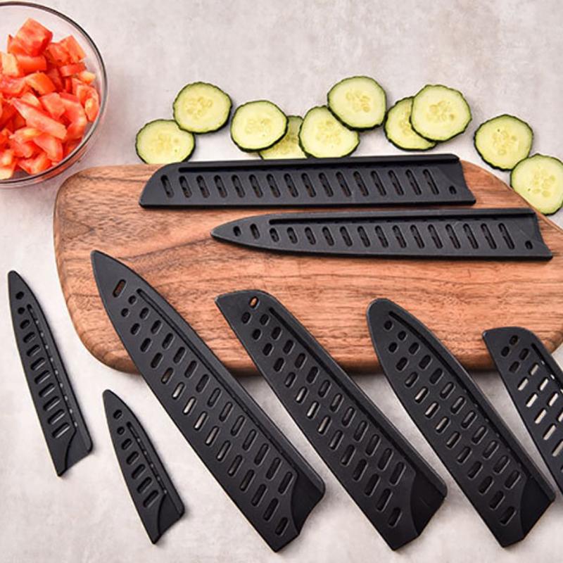 Черная пластиковая защитная крышка лезвия кухонного ножа на крышку ножа 3,5-10 дюймов