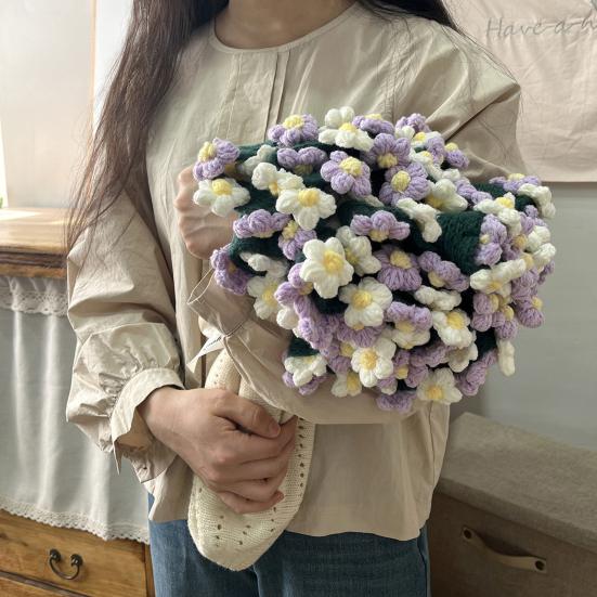 Вязаный крючком букет ромашек Вязаный крючком букет Одеяло ручной работы Цветы Плед для домашнего дивана Кровати Дивана Декор