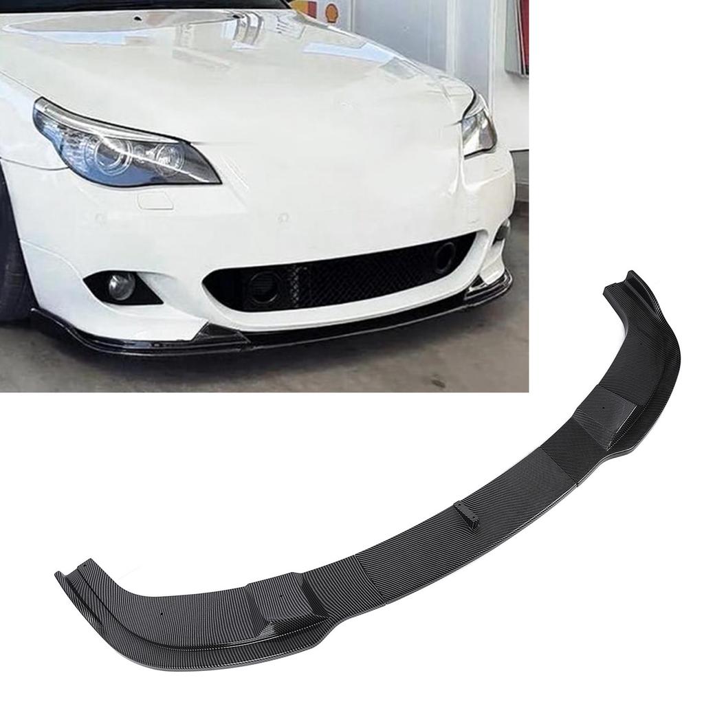 3PCS Car Front Lip Body Kit ABS Aerodynamic Sporty Look Bumper Lip Spoiler for 5 Series E60 E61 M Sport 2005 to 2010