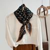 Premium Trend Simple Geometric Printing Simulation Silk Single-layer Parallel Scarf Women's Niche Retro Wool Feel Silk Scarf