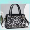 Модная женская повседневная глянцевая сумка через плечо с леопардовым принтом и цветными блоками для повседневного использования