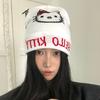 Cute Cartoon Hello Kitty Wool Knitted Hats Autumn And Winter Warm Beanies Comfortable Versatile Personal Cap