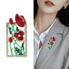 Blucome Красивые броши с цветами для женщин, красная эмалированная рамка, дизайн, растения, вечерние, офисные, модные булавки, подарки