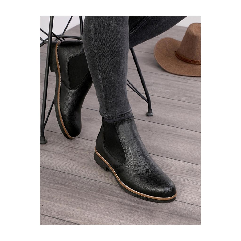 Ботинки без шнурков Черные ботинки Ботинки без молнии