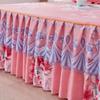 3pcs Set Skin-friendly Lace Bedspread Princess Double Layer Lace Bed Sheet Anti-slip Bed Cover with 2pcs Pillowcase