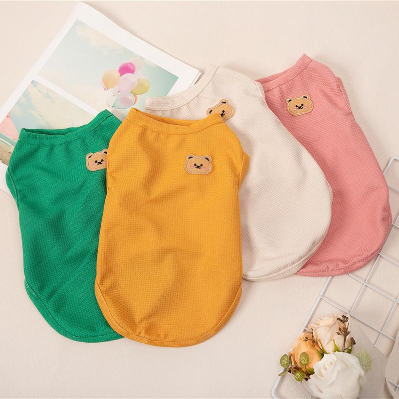 Summer Thin Sleeveless Vest Small Dog Teddy Pomeranian Bi Bear Pet Cat Dog Clothing