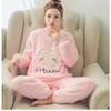 Warm Sleepwear for Winterplus Size Women Winter Thickened Coral Velvet Cartoon Korean Version Long Sleeve Long Pants Student