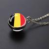 Ожерелье со стеклянным шаром и флагом страны, Россия, Франция, Испания, Великобритания, Италия, Польша, Украина, кулон с флагом, ожерелье, дорожный подарок