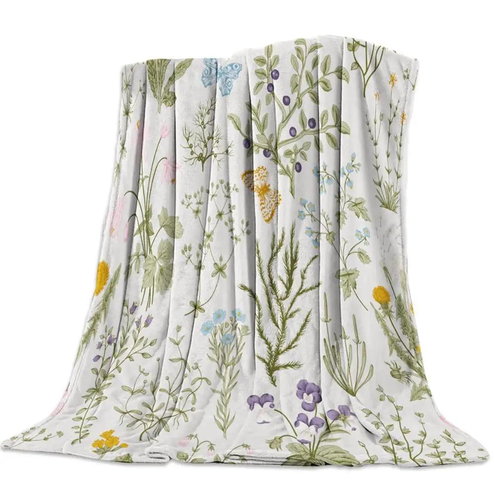 Адольф Мийо Цветы для всех Французский винтажный постер Плед Теплое одеяло из микрофибры Фланелевое одеяло