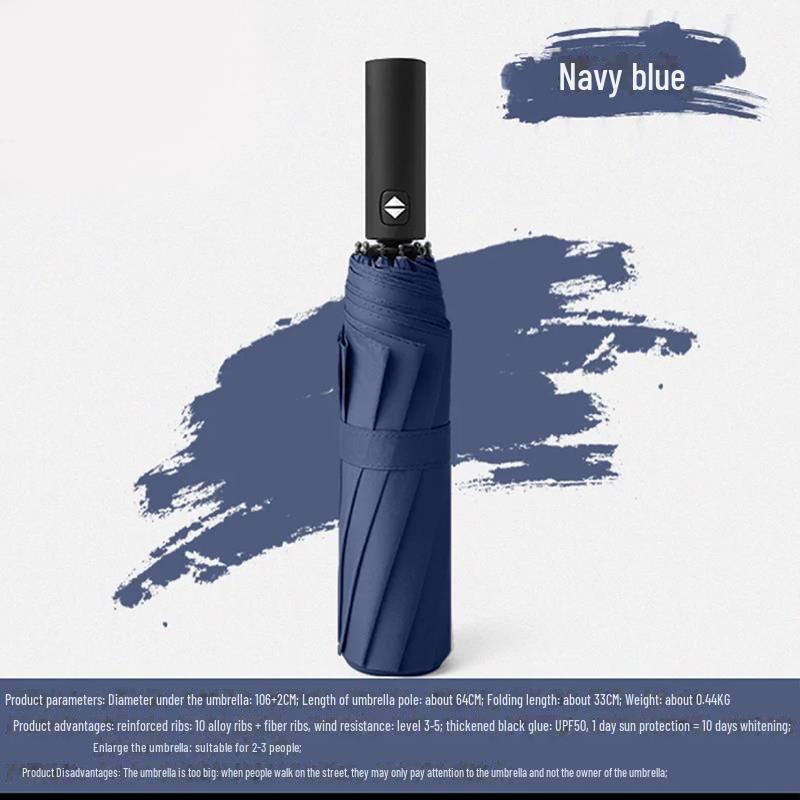 Женский автоматический складной зонт от солнца и дождя с защитой от УФ-лучей и логотипом