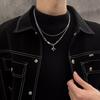 Cross Star Pendant Necklace Men Unisex Hiphop Y2K Tassel Jewelry Accessories