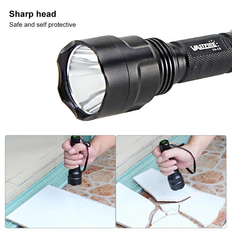 500 Yard 501B/C8/C8s Professional Green Red LED Hunting Flashlight Tactical 1-Mode Torch USB Rechargeable Lantern Power by 18650