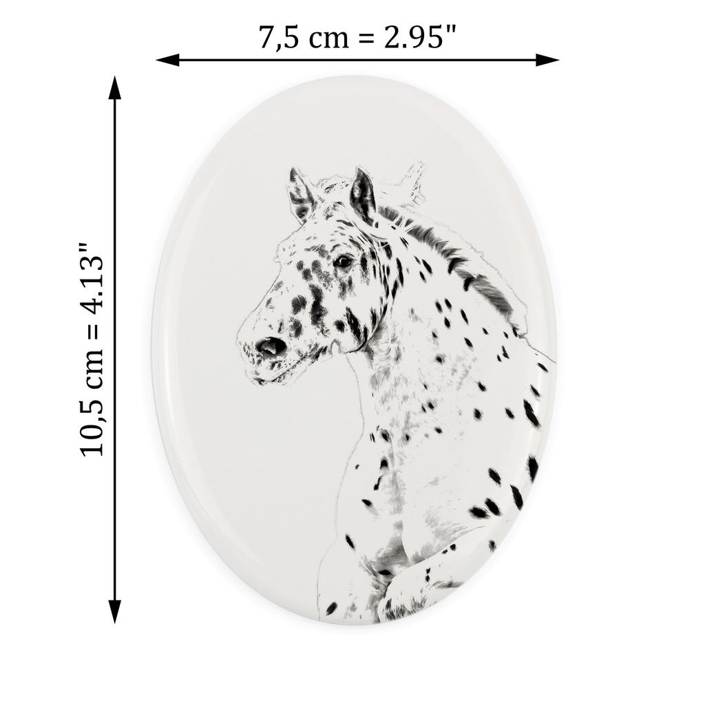 Noriker - commemorative plaque with a photo of a horse, tombstone plaque with a print, personalized oval plaque by Art-Dog brand