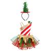 Kids Girls Carnival Cosplay Costume Asymmetrical Shoulder Sleeveless Stripes Print Dress with Headband