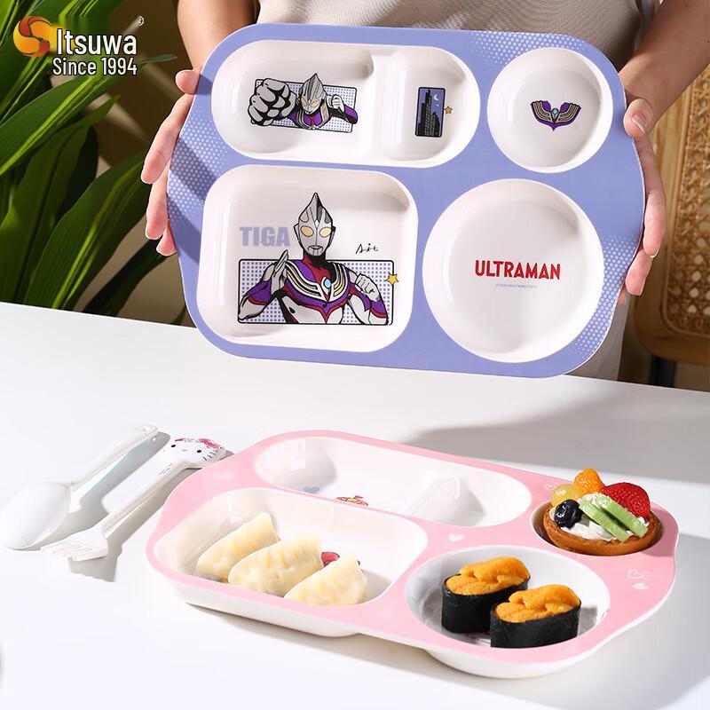 Детские меламиновые тарелки с разделителями Hello Kitty - 3 штуки